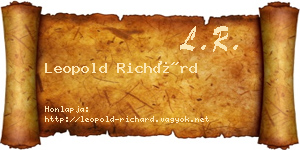 Leopold Richárd névjegykártya