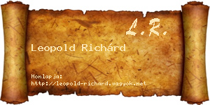 Leopold Richárd névjegykártya